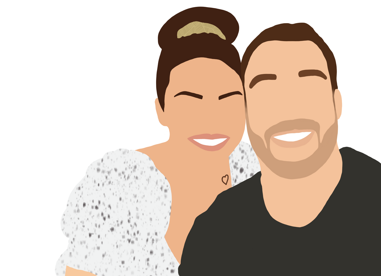 Custom Digital Portraits from Photos - Minimalist Simple Faceless Artwork