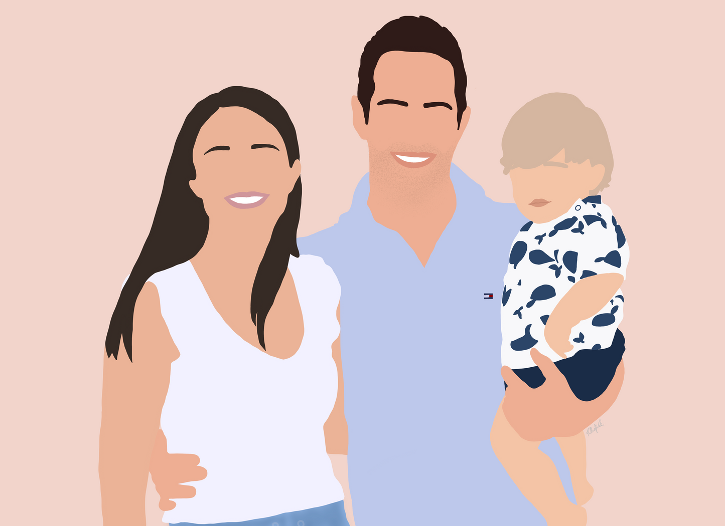 Custom Digital Portraits from Photos - Minimalist Simple Faceless Artwork