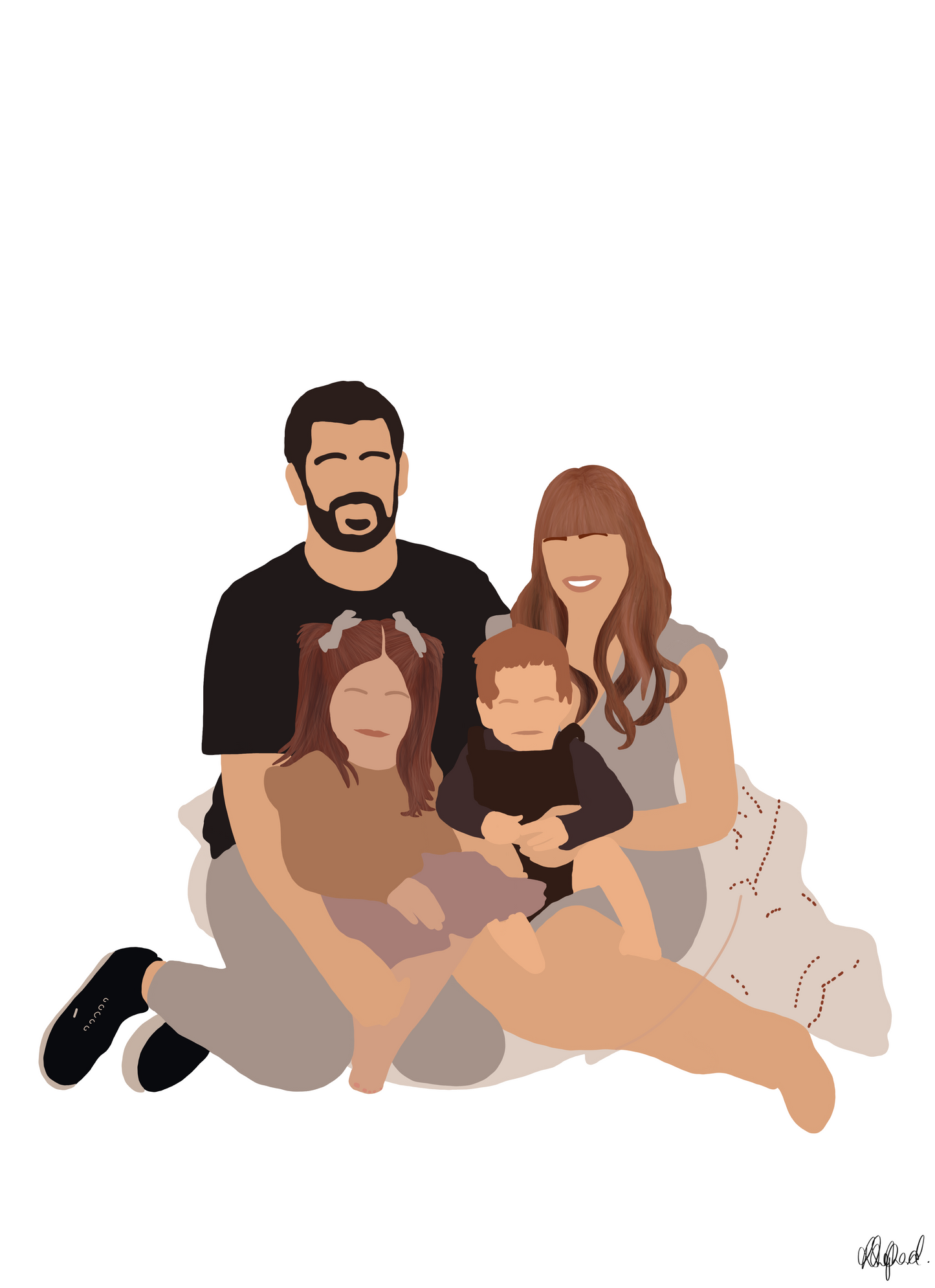 Custom Digital Portraits from Photos - Minimalist Simple Faceless Artwork