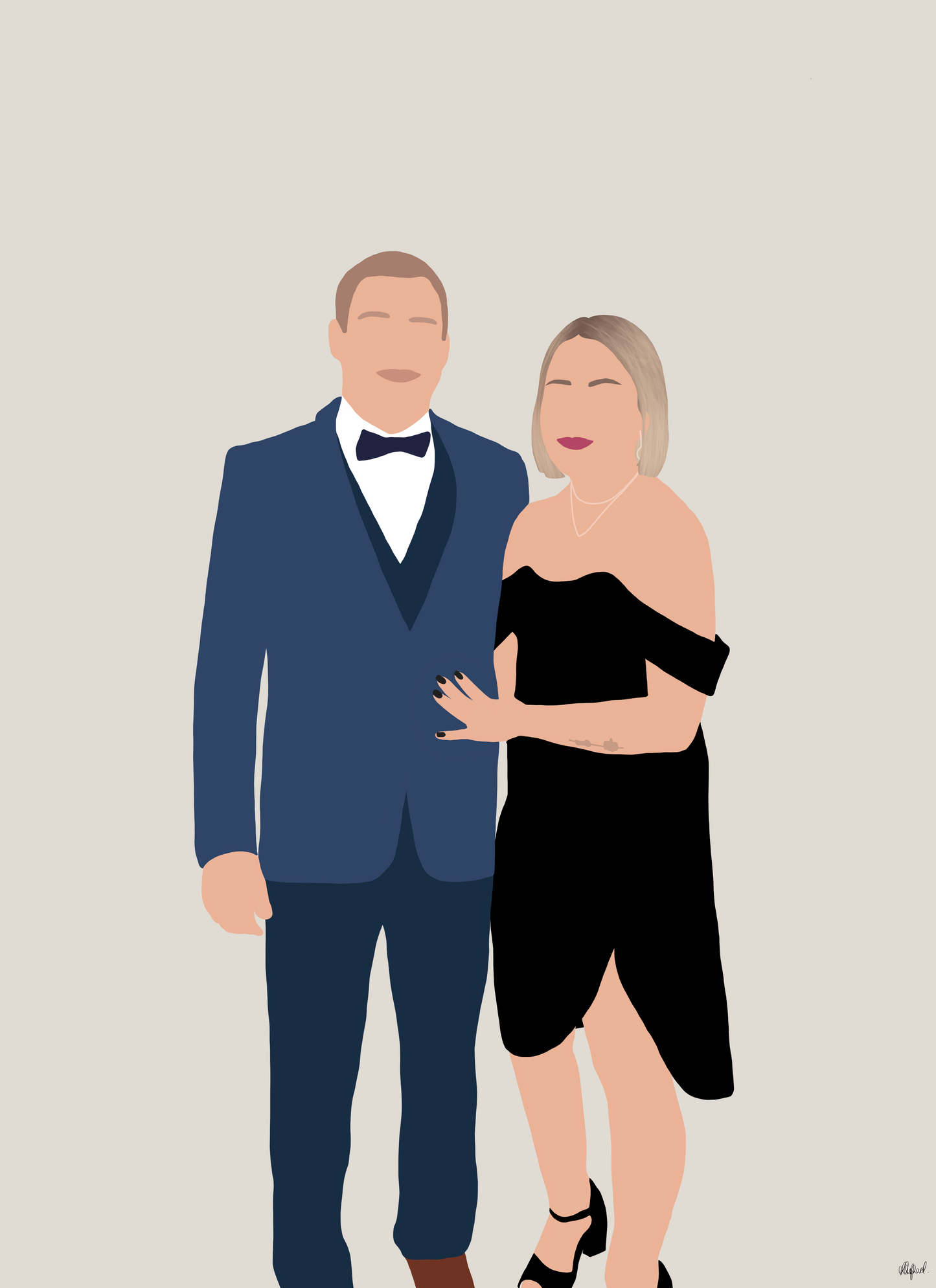 Custom Digital Portraits from Photos - Minimalist Simple Faceless Artwork